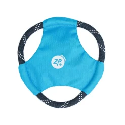 Zippy Paws Rope Gliderz Frisbee Fetch Nylon and Rope Dog Toy - Blue - Medium