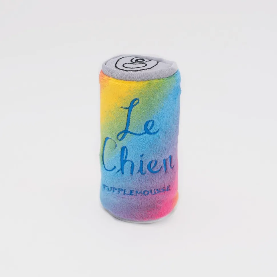 Zippy Paws Squeaky Le Chien Beverage Can Squeak and Plush Dog Toy - Small