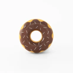 Zippy Paws ZippyTuff Donutz Chocolate Sprinkles Squeak and Chew TPR Rubber Dog Toy - Brown - Small