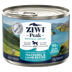 Ziwi Peak Grain-Free All-Life-Stages and Breeds Mackerel and Lamb Recipe Canned Dog Food - 6 Oz - Case of 12