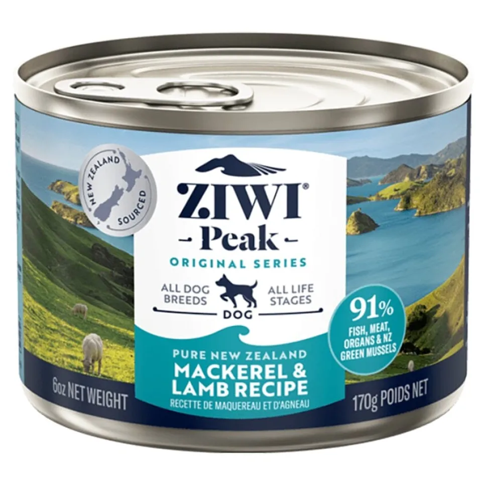 Ziwi Peak Grain-Free All-Life-Stages and Breeds Mackerel and Lamb Recipe Canned Dog Food - 6 Oz - Case of 12