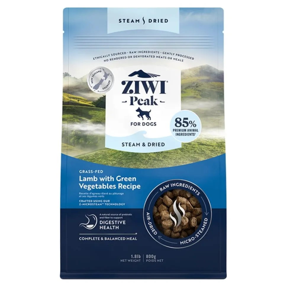 Ziwi Peak Grass-Fed Lamb with Green Vegetables Recipe Steam-Dried Dog Food