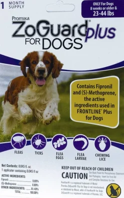 Zoguard Plus Spot-On Singles Flea and Tick for Dogs - 23 - 44 Lbs - 1 Pack