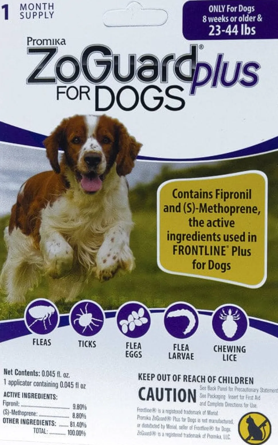 Zoguard Plus Spot-On Singles Flea and Tick for Dogs - 23 - 44 Lbs - 1 Pack