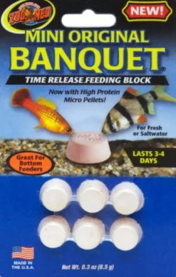 Zoo Med Laboratories Banquet Block Time-Release Saltwater or Freshwater Fish Food - Mini