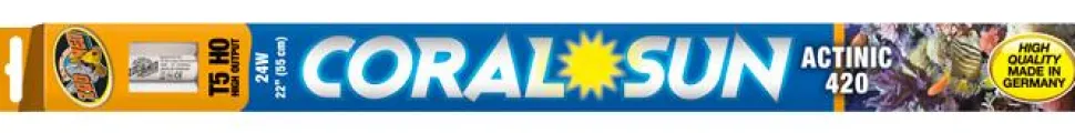 Zoo Med Laboratories Coral Sun Actinic 420 Coral T8 Marine Aquarium Lighting Bulb - 15 Watt - 18" Inches