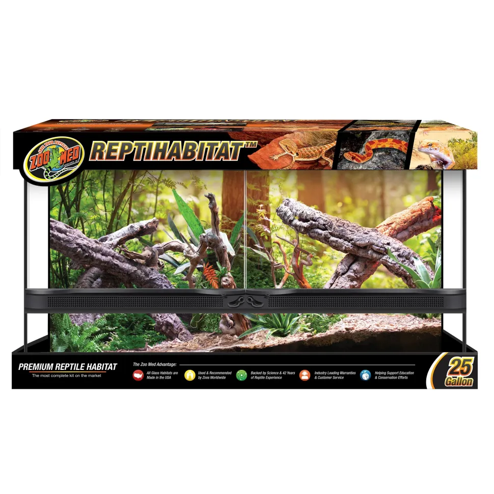 Zoo Med Laboratories Double Door Naturalistic Reptile Terrarium - L:30" X W:12" X H:16" Inches