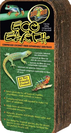 Zoo Med Laboratories Eco Earth™ Coconut Fiber Substrate 1 Compressed Brick (~7-8 Liters)