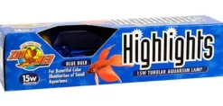 Zoo Med Laboratories Highlights Incandescent Tubular Aquarium Light Bulb - Blue - 15 Watt