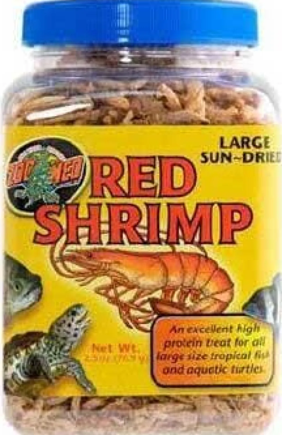 Zoo Med Laboratories Large Sun-Dried Red Shrimp for Large Aquatic Turtle, Freshwater/Marine Aquarium Fish & Invertebrates - 2.5 Oz