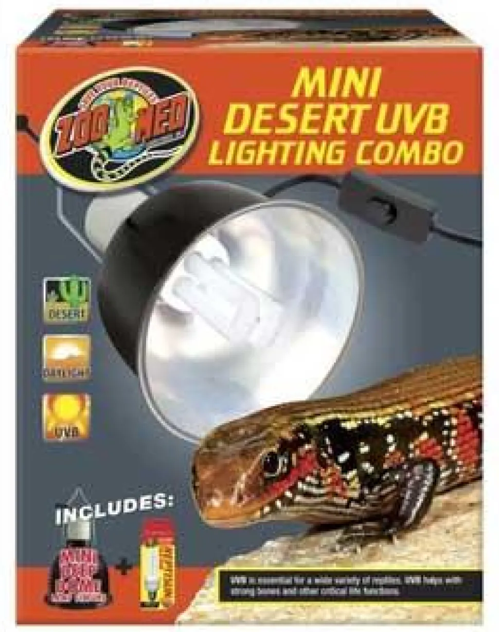 Zoo Med Laboratories Mini Desert UVB Reptile Heat Lighting Combo Kit - Mini