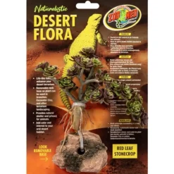 Zoo Med Laboratories Naturalistic Stonecrop Desert Flora Red Leaf Plastic Plant Aquarium and Terrarium Décor