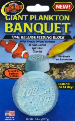 Zoo Med Laboratories Plankton Banquet Block Time-Release Saltwater or Freshwater Fish Food - Giant