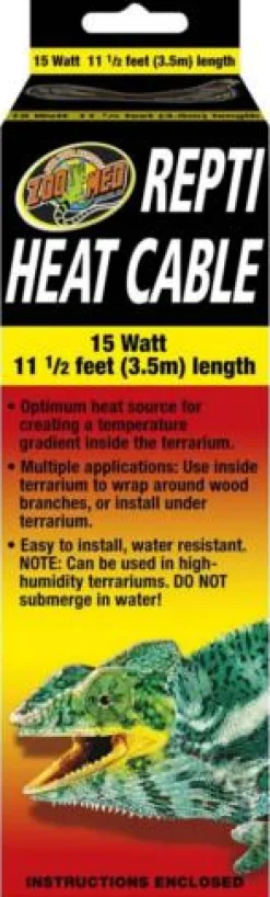 Zoo Med Laboratories ReptiHeat Reptile or Terrarium Cable - 15WT - 11.5 Feet