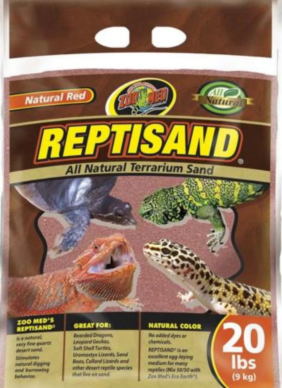 Zoo Med Laboratories ReptiSand for Terrarium or Reptiles - Natural Red - 20 Lbs