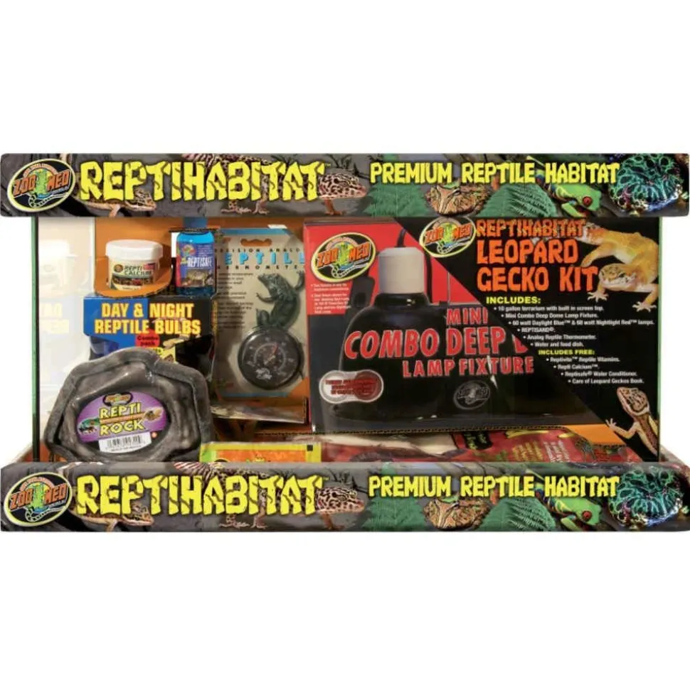 Zoo Med Laboratories ReptiHabitat Leopard Gecko Tank and Starter Kit - 10 Gallon