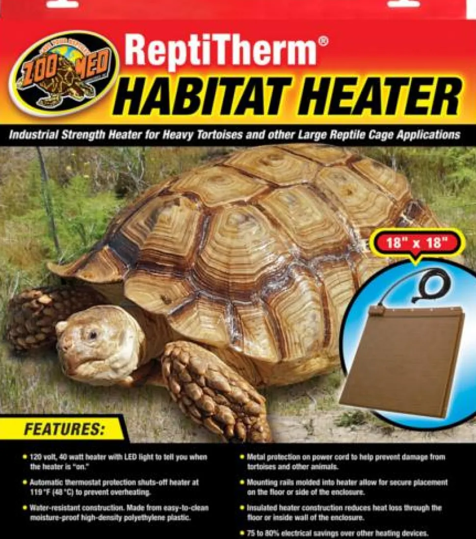 Zoo Med Laboratories ReptiTherm Under-the-Tank Terrarium Reptile Heater - 40 Watt - 60+ Gallon - L:18" X W:18" Inches