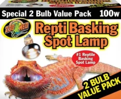 Zoo Med Laboratories Repti Basking Spot® 100 Watt Lamp for Diurnal Reptiles - 2 Count