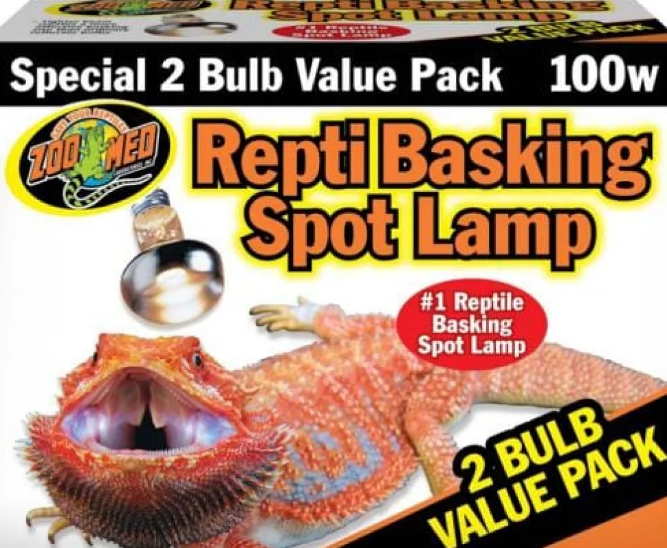 Zoo Med Laboratories Repti Basking Spot® 100 Watt Lamp for Diurnal Reptiles - 2 Count
