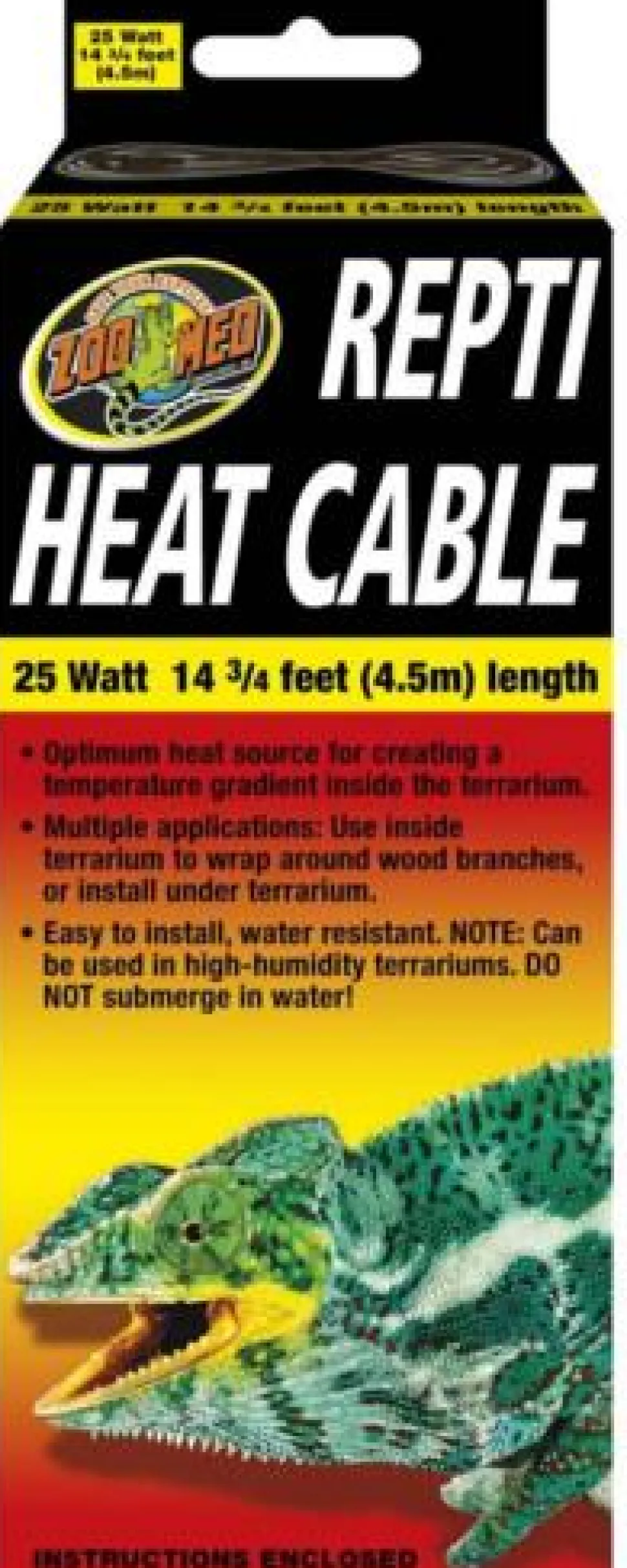 Zoo Med Laboratories Reptile Heater Cable for Terrariums - 25WT - 14.75 Feet