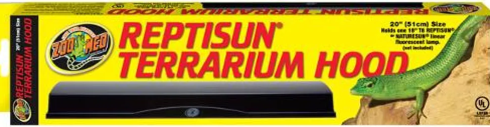 Zoo Med Laboratories ReptiSun T8 Light Holding Reptile Terrarium Hood with Reflector without Bulb - 20" Inches