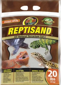 Zoo Med Laboratories ReptiSand for Terrarium or Reptiles - Desert White - 20 Lbs