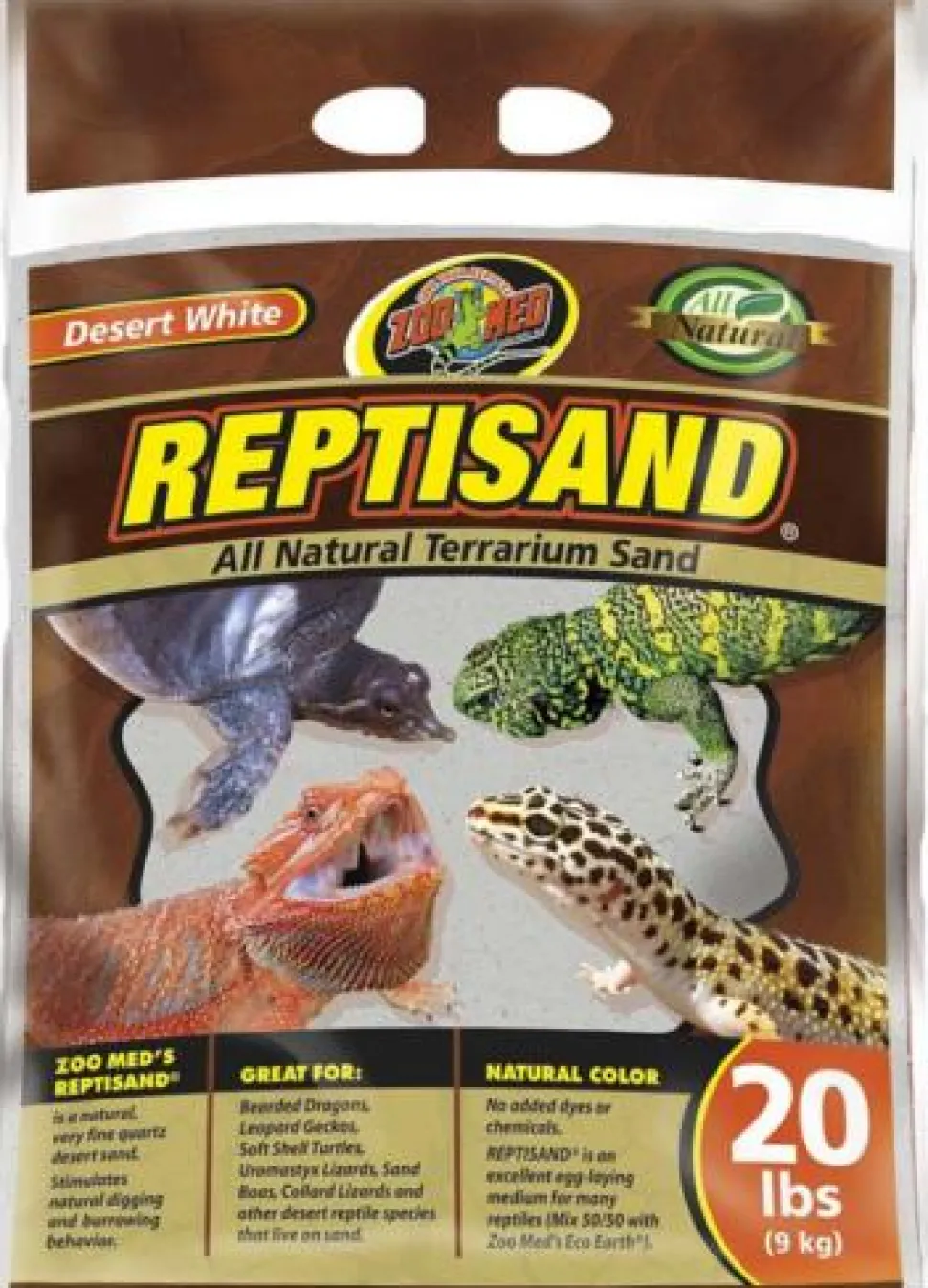 Zoo Med Laboratories ReptiSand for Terrarium or Reptiles - Desert White - 20 Lbs