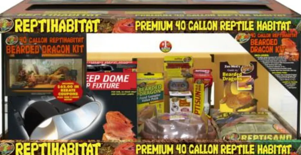 Zoo Med Laboratories ReptiHabitat Bearded Dragon Tank and Starter Kit - 40 Gallon
