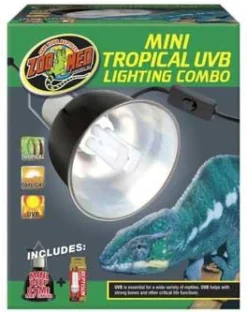 Zoo Med Laboratories Tropical UVB Light and Lamp Fixture Combo Kit - Mini - 50 Watt and upto 100 Watt