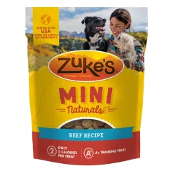Zukes Mini Naturals Beef Recipe Training Soft and Chewy Dog Treats