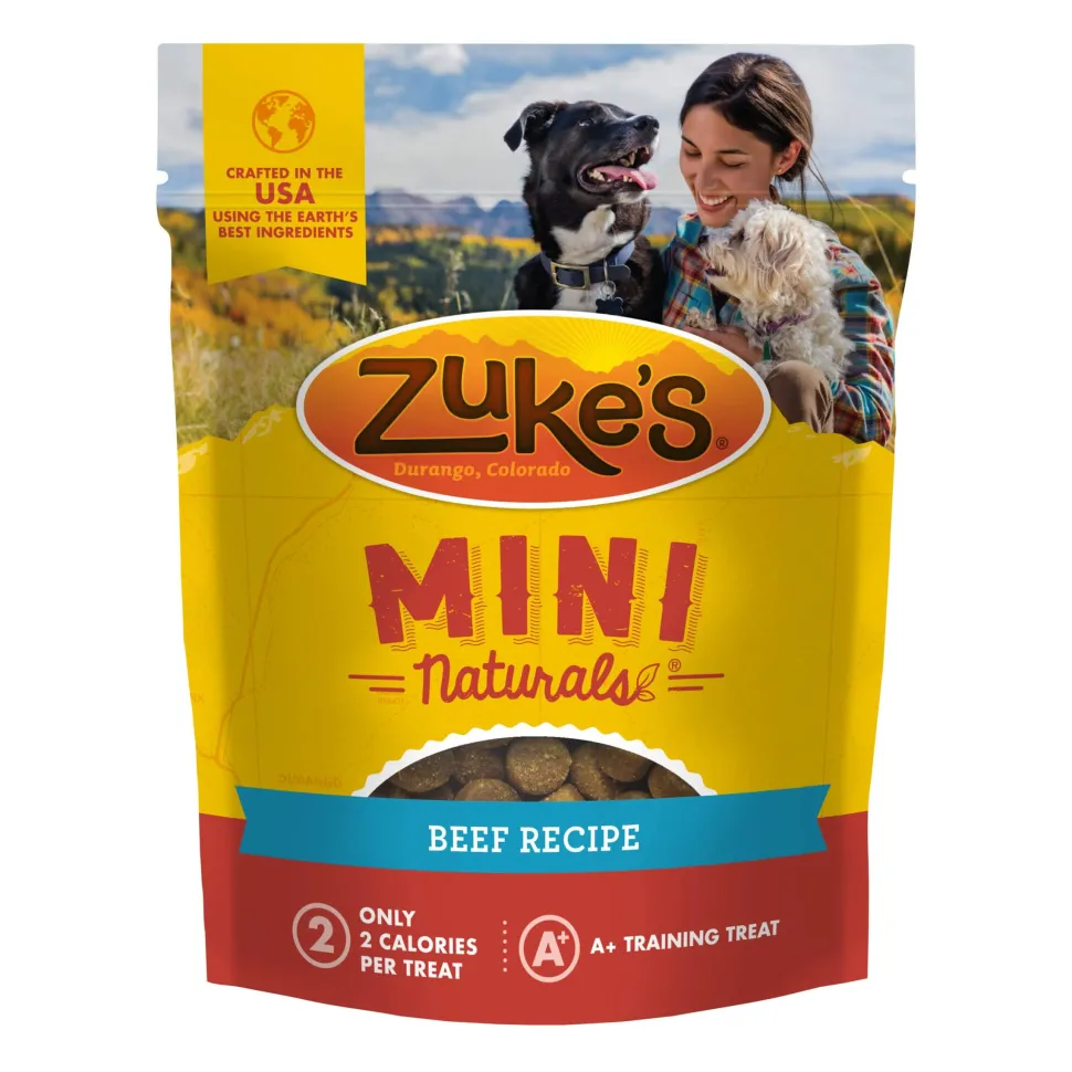 Zukes Mini Naturals Beef Recipe Training Soft and Chewy Dog Treats