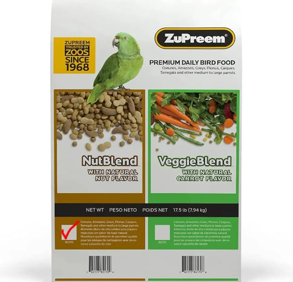 Zupreem Nutblend Flavor Parrots & Conure Food Parrot Bird Food - 17.5 Lbs