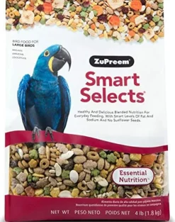 Zupreem Smart Selects Large Bird Food Parrot Bird Food - 4 Lbs